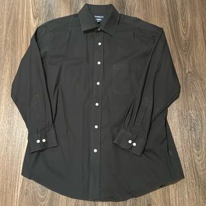 Men’s Large 32/33 Black Button Up Dress Work Shirt